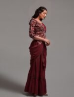 Ready to Wear Lehenga Saree with Embroidered Blouse - Image 2