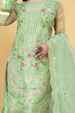 Partywear Pakistani Suits For Girls & Women's (Green) - Image 5