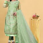 Partywear Pakistani Suits For Girls & Women's (Green)
