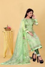Partywear Pakistani Suits For Girls & Women's (Green) - Image 2