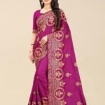 Self Flower Saree For Women